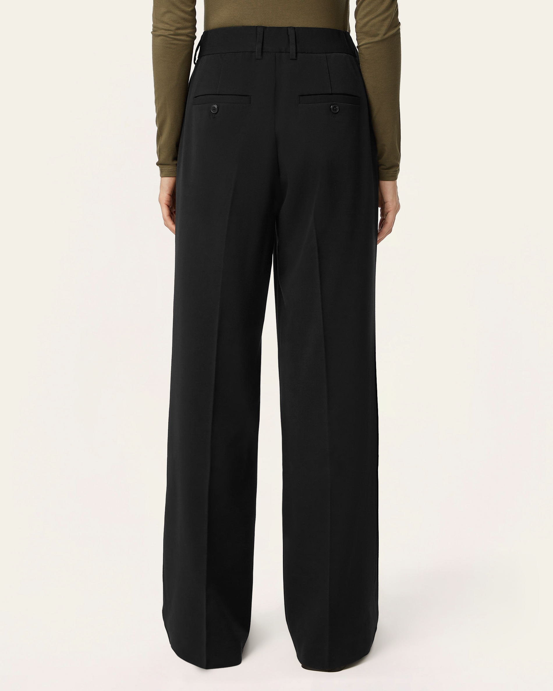 Pleated Signature Wide Pants - Black