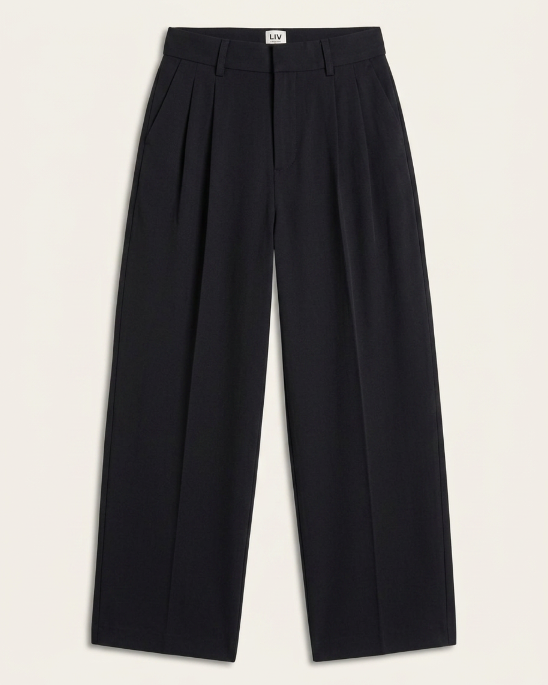 Pleated Signature Wide Pants - Black