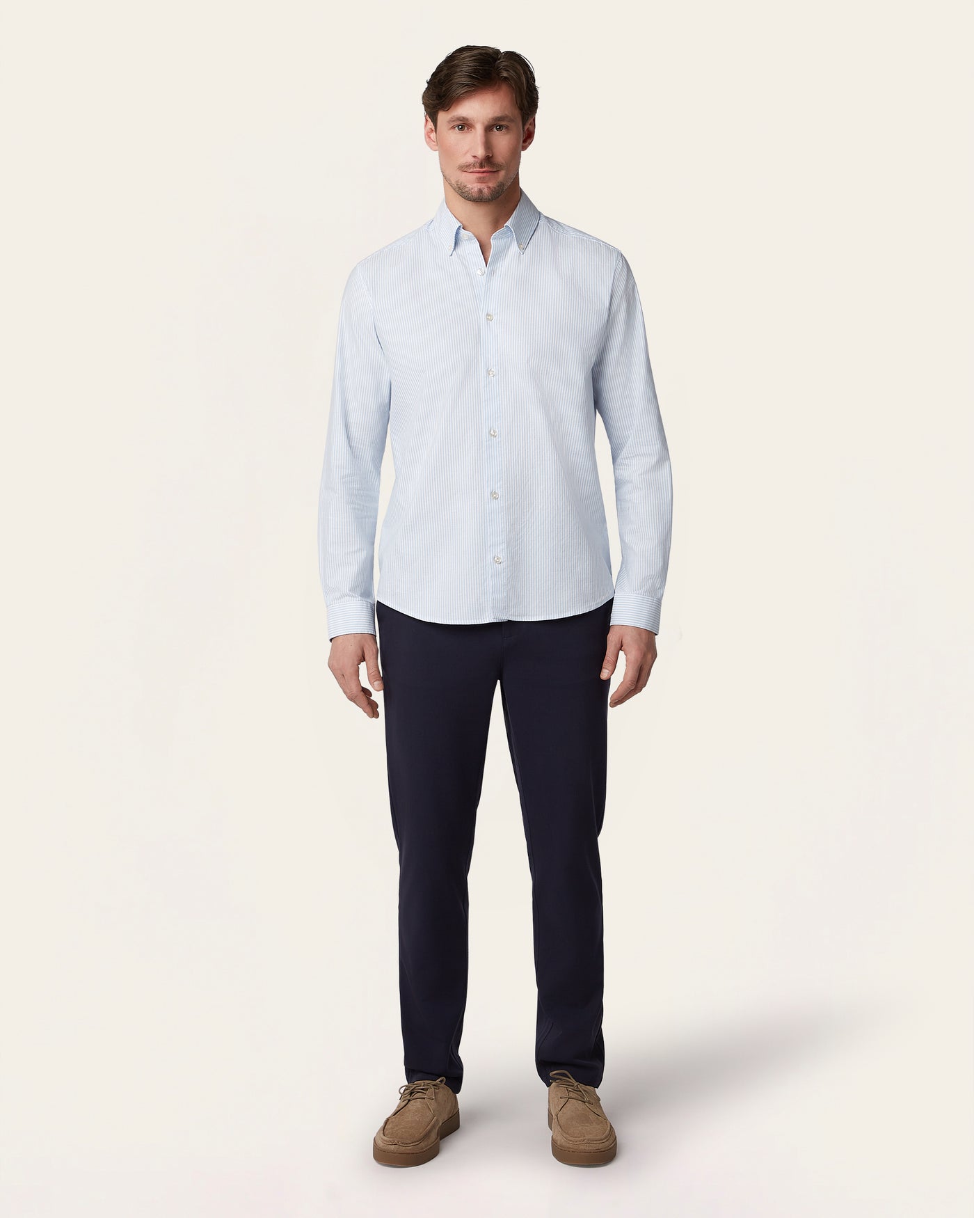 Oxford Shirt White / Blue Stripe