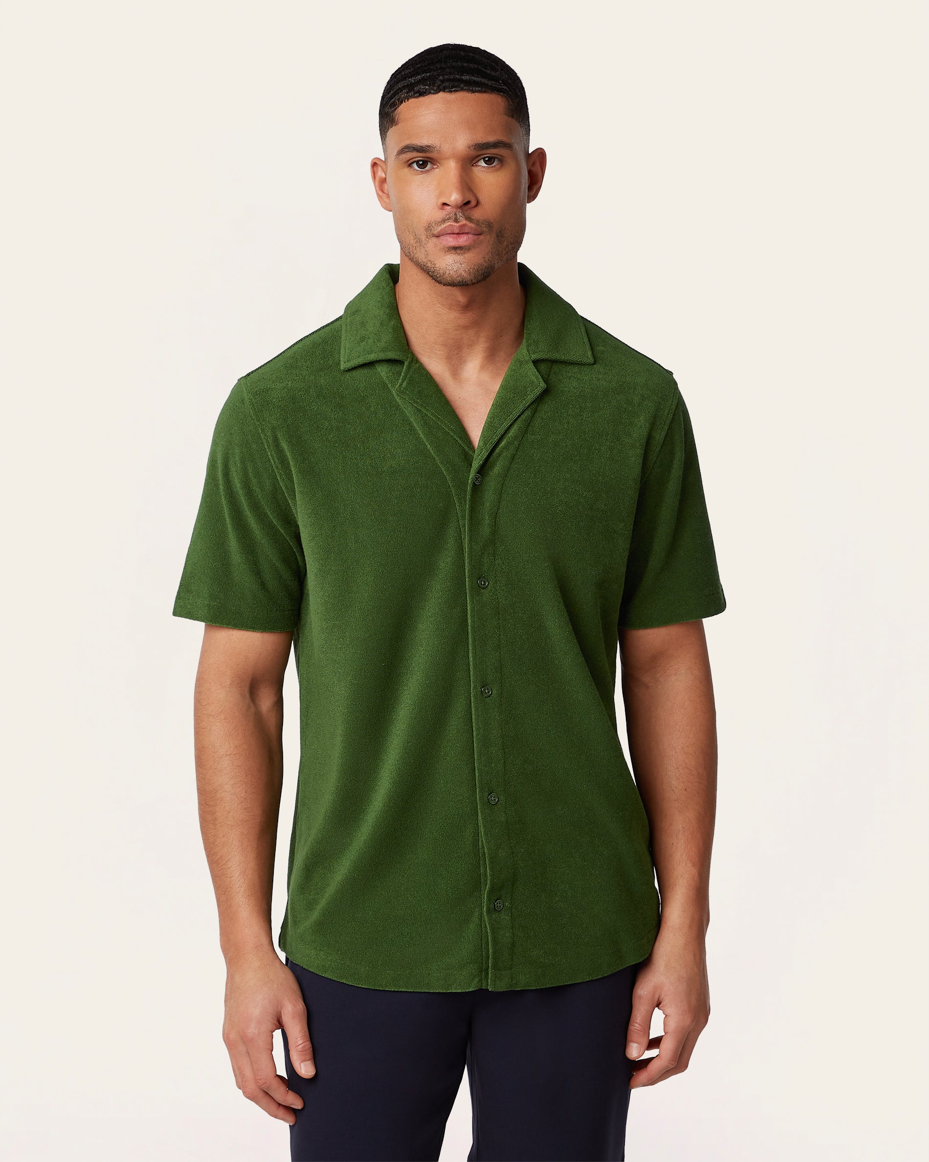 Short sleeve Terry Shirt Dark Green