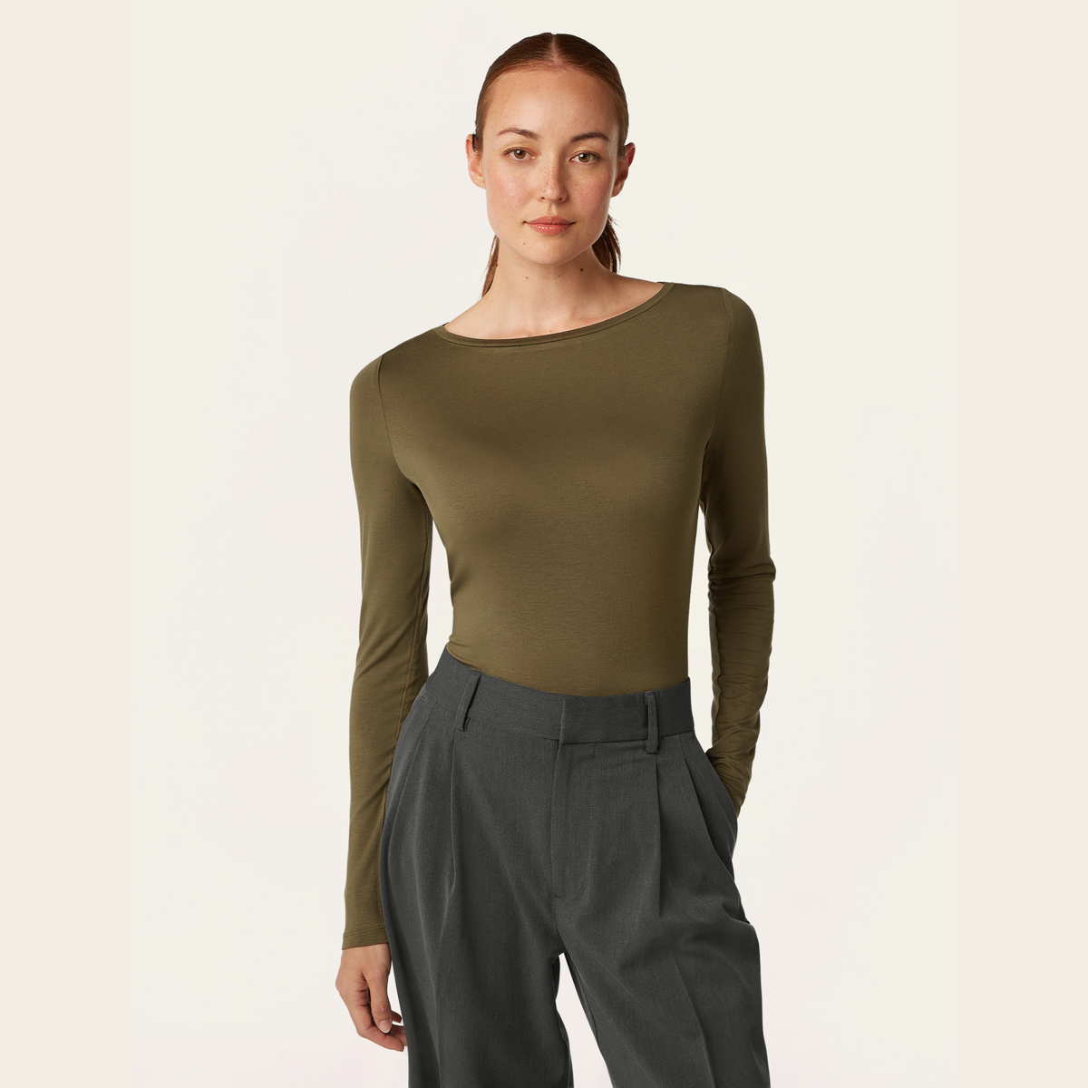 Boatneck Knit - Dark Olive