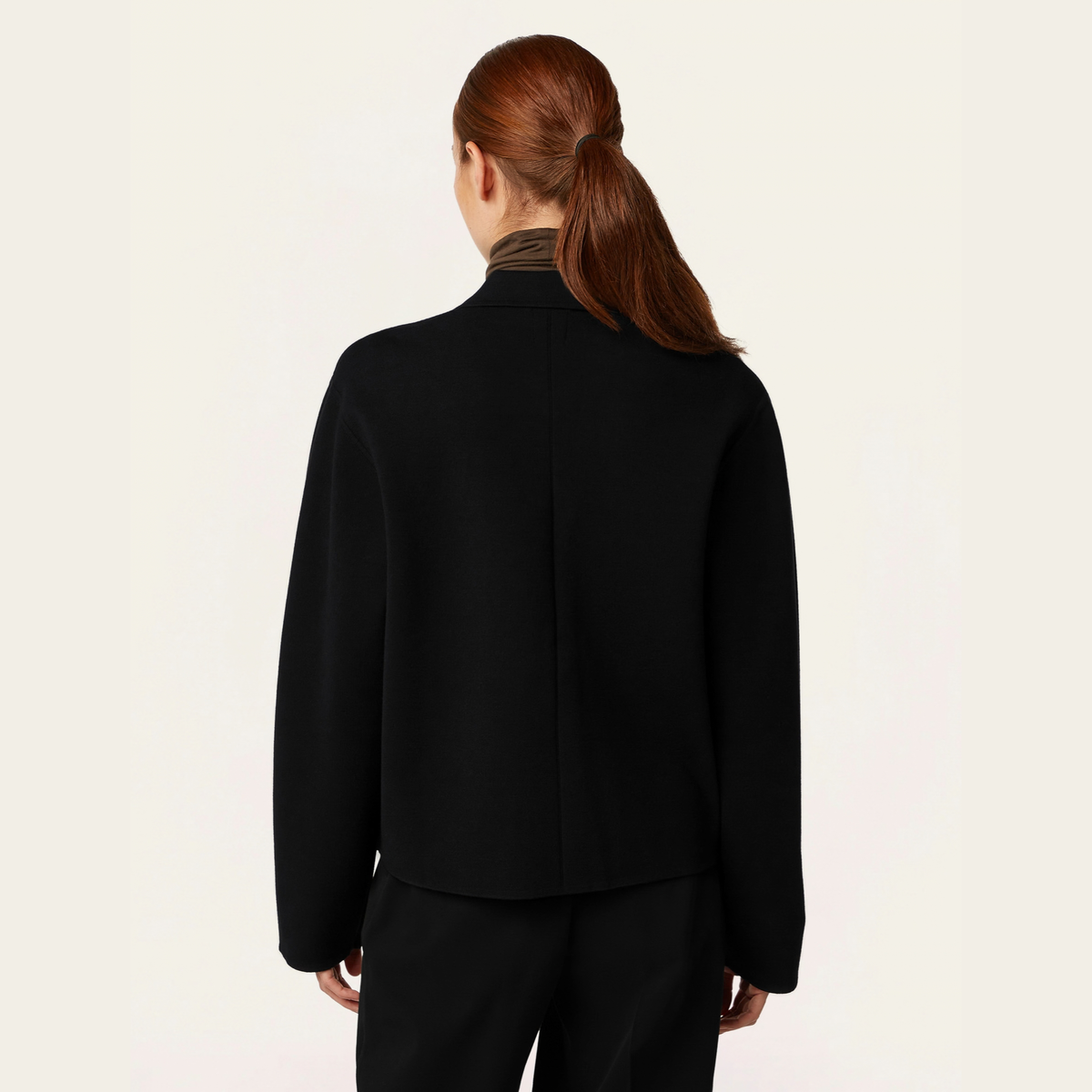 Boxy Jacquard Cardigan - Black