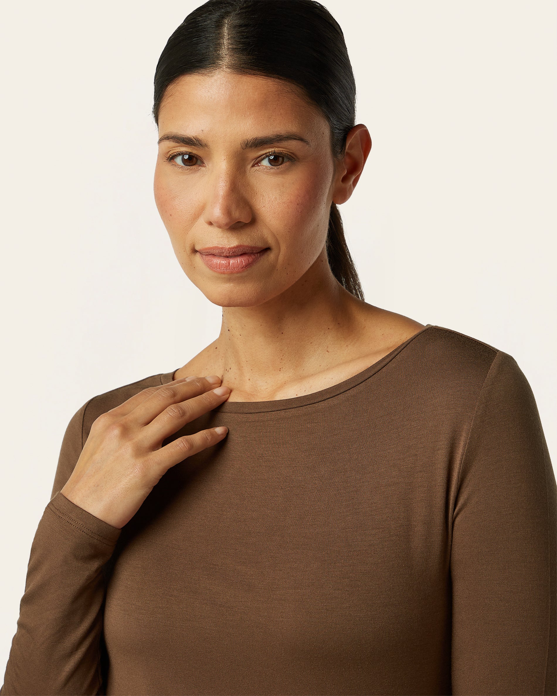 Boatneck Knit - Dark Brown