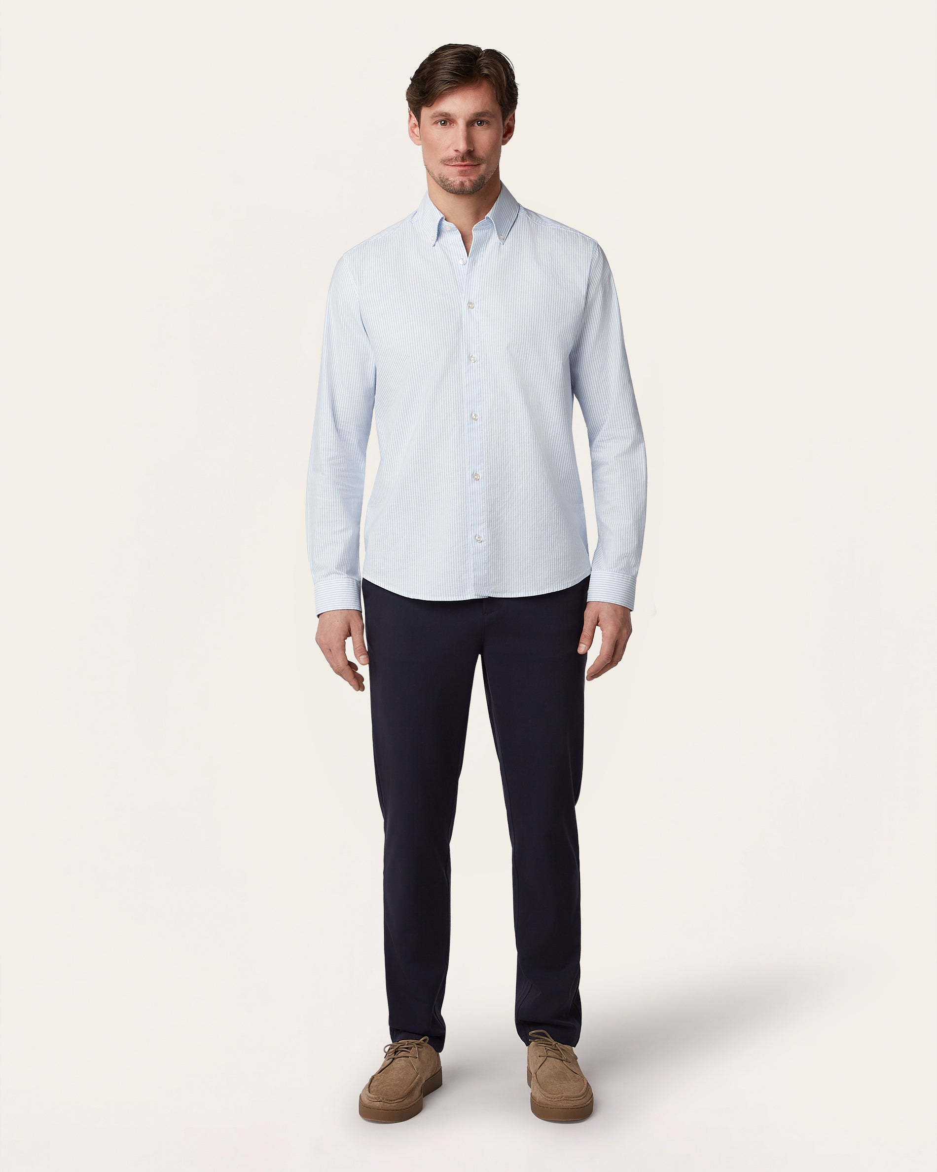 Oxford Shirt White / Blue Stripe