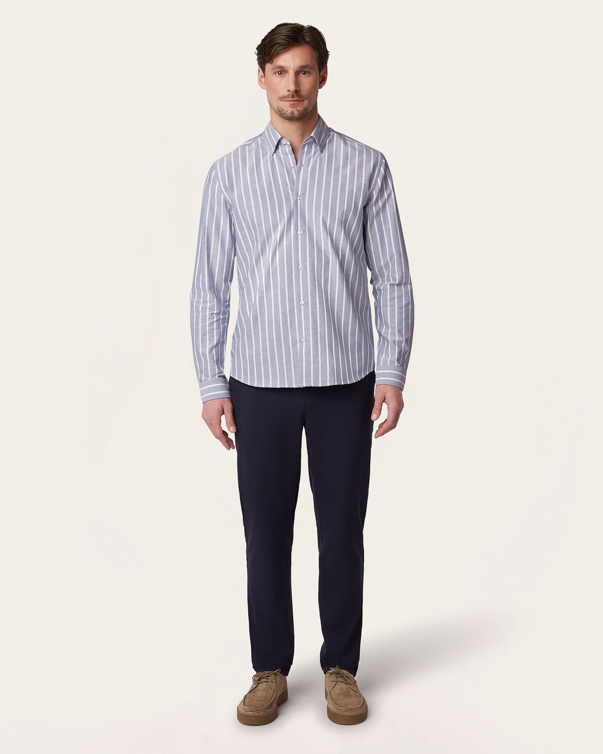 Oxford Shirt Teal / White Stripe