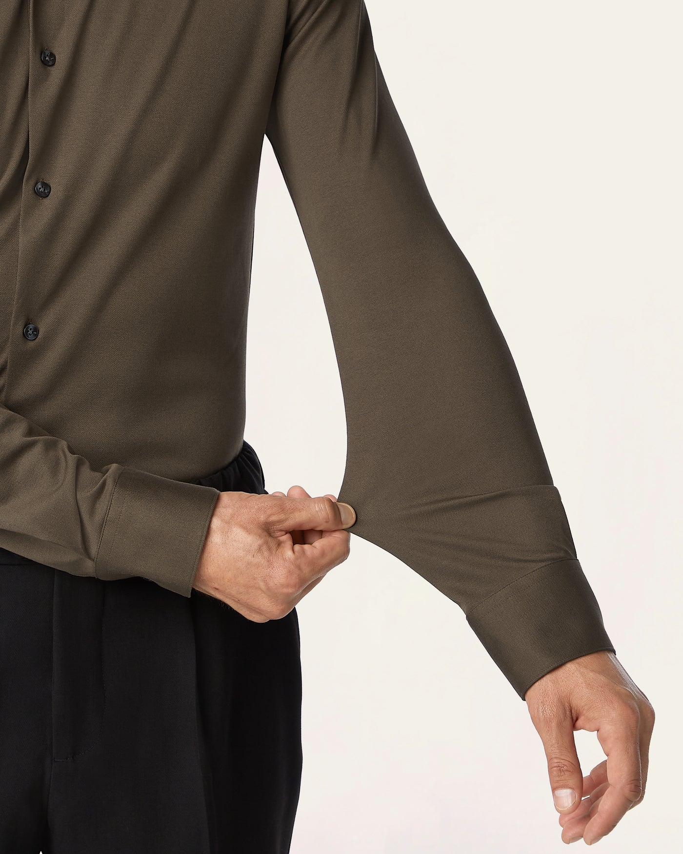 Knitted non-iron shirt Dark Brown