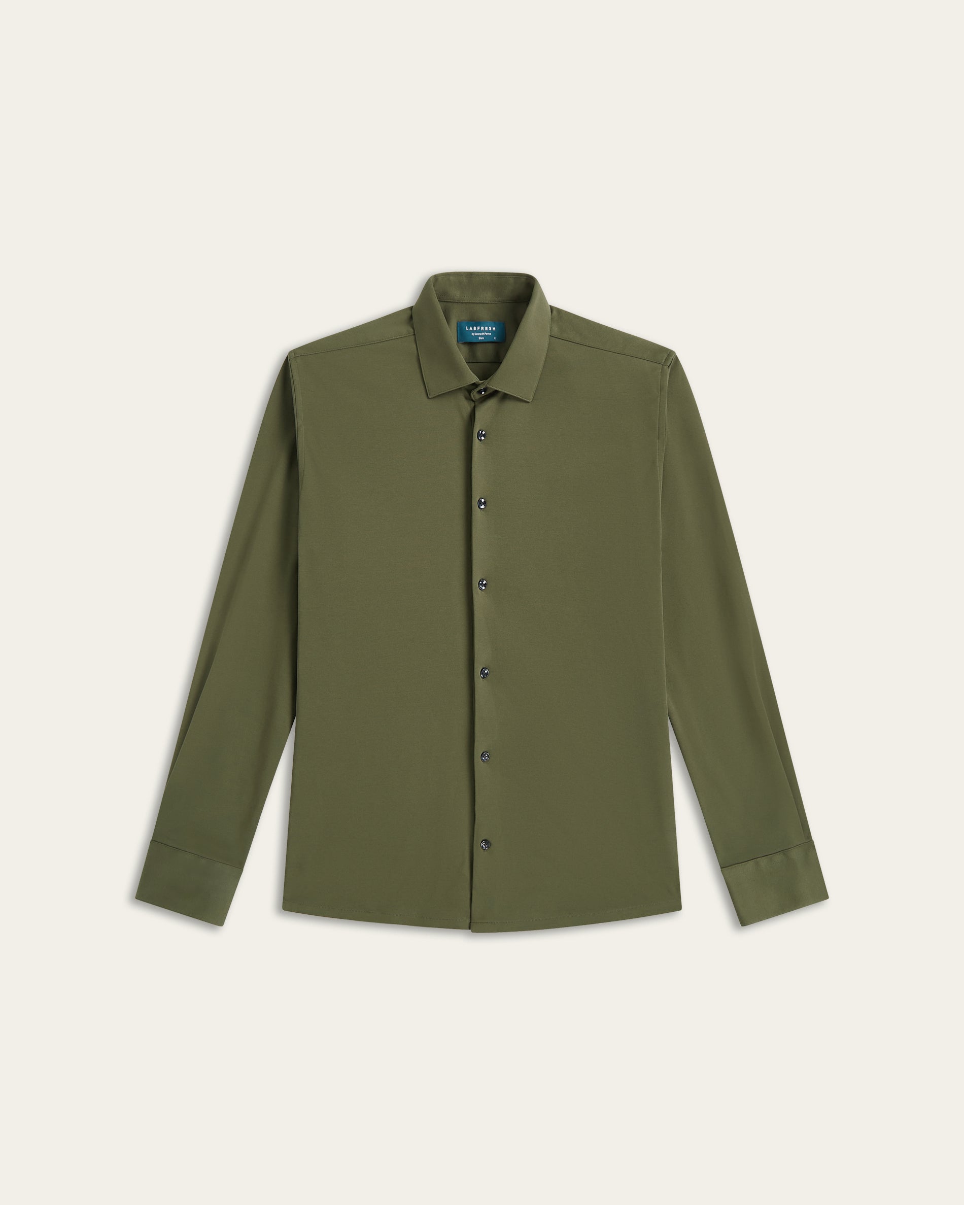 Knitted non-iron shirt Dark Olive