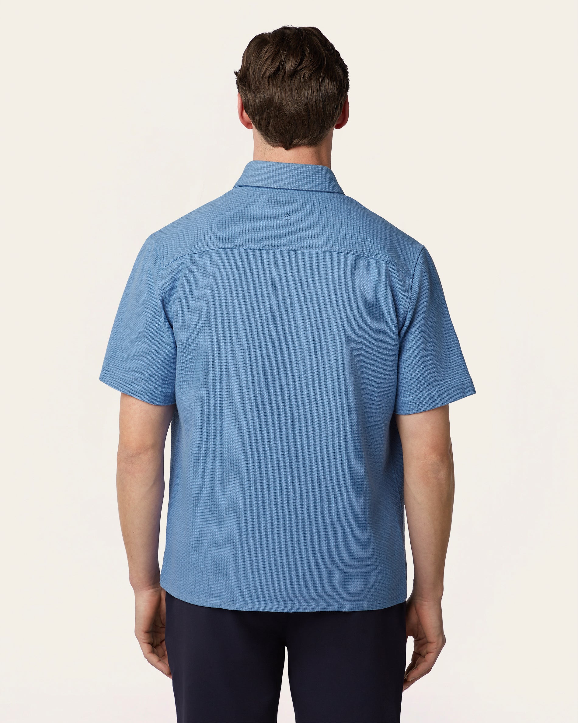 Short Sleeve Shirt Off White / Light Blue