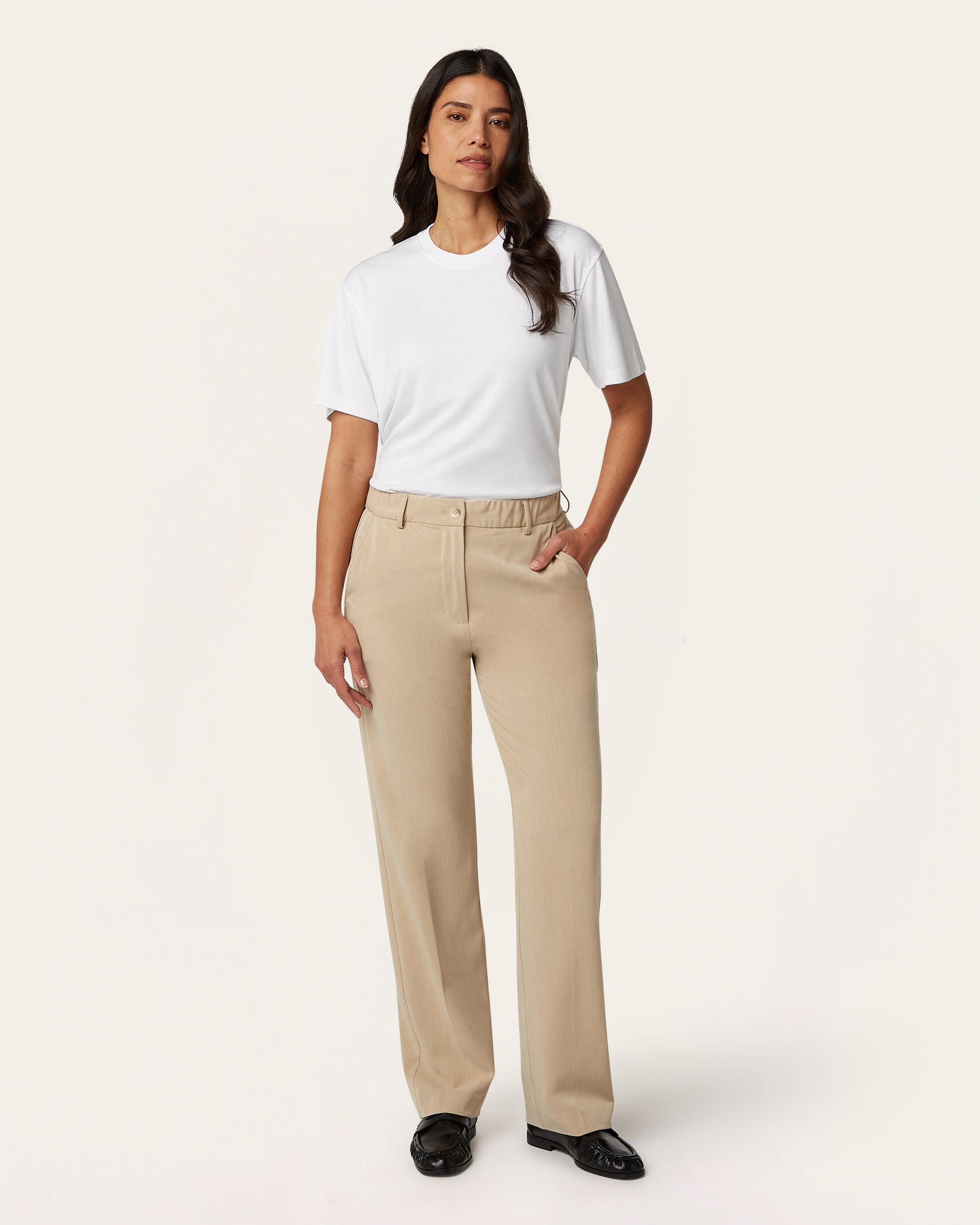 Straight Signature pants - Sand